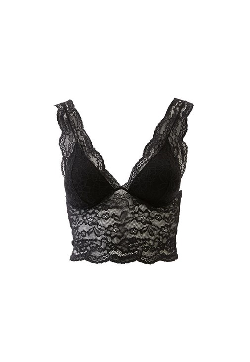 Dantelli Bralet ve Kargo Denim Pantolon Kombini