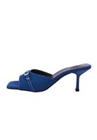 Bayan Mavi Tokalı Topuklu Terlik