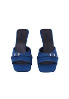 Bayan Mavi Tokalı Topuklu Terlik