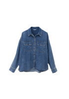Bayan Mavi Cep Detaylı Denim Gömlek ( TENCEL™ )