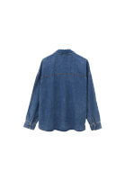 Bayan Mavi Cep Detaylı Denim Gömlek ( TENCEL™ )
