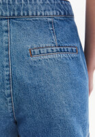 Bayan Mavi Yüksek Bel Denim Şort Etek 