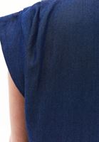 Bayan Mavi Yaka Detaylı Bluz ( TENCEL™ )