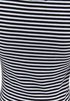 Bot Yaka Çizgili Tişört ve Straight-Fit Pantolon Kombini