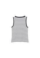 Bayan Beyaz/Siyah Çıtçıt Detaylı Çizgili Atlet