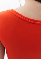 Bayan Turuncu Bot Yaka Tişört