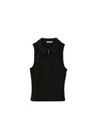 Bayan Siyah Polo Yaka Fermuarlı Atlet