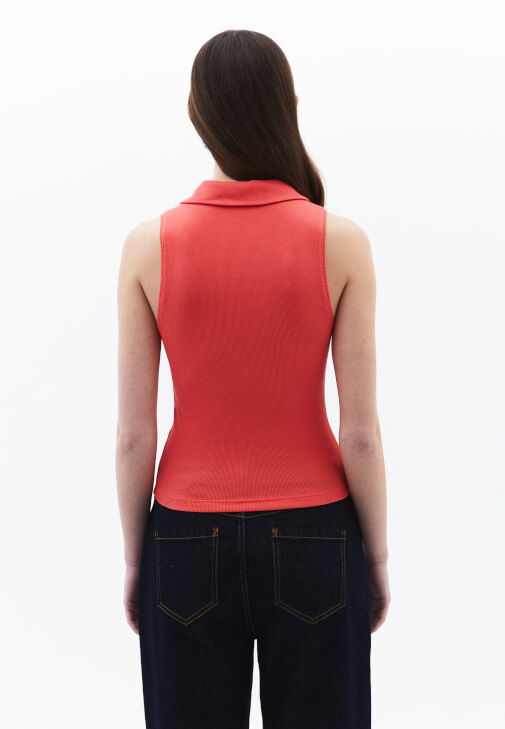 Fermuarlı Atlet ve Straight-Fit Pantolon Kombini