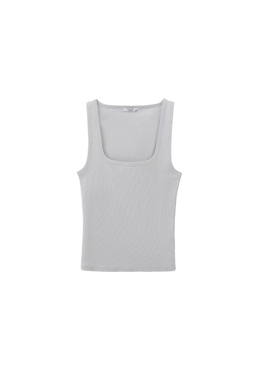 Kare Yaka Atlet ve Yüksek Bel Denim Pantolon Kombini