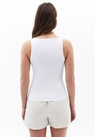 Bayan Beyaz Kare Yaka Atlet