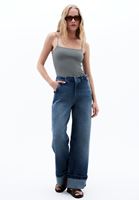 Bayan Yeşil Pamuklu Askılı Atlet