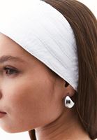 Bayan Beyaz Keten Karışımlı Bandana