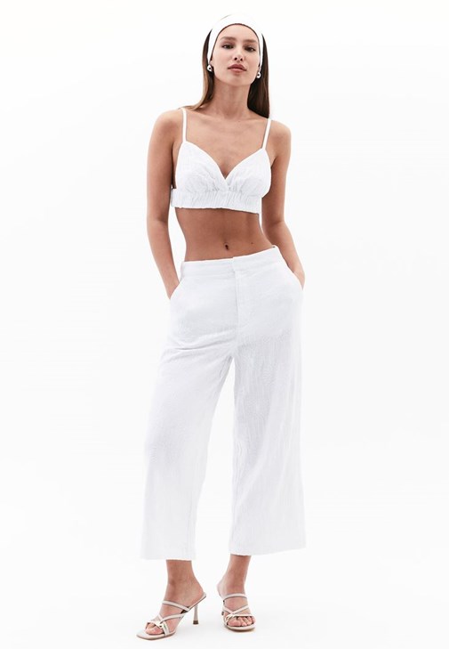 Keten Bralet ve Keten Culotte Pantolon Kombini