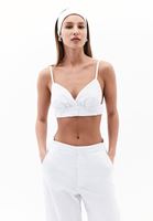 Bayan Beyaz Keten Karışımlı Bralet