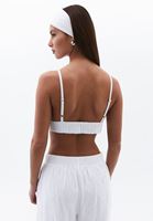 Bayan Beyaz Keten Karışımlı Bralet