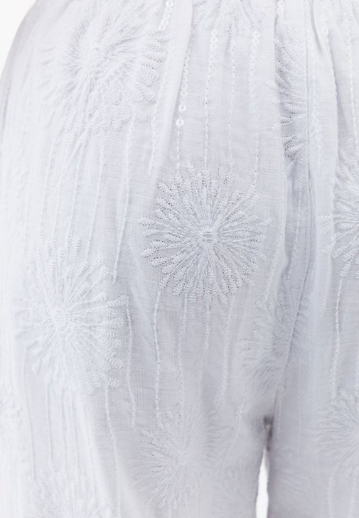 Keten Karışımlı Culotte Pantolon ve Keten Bralet Kombini