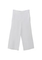 Bayan Beyaz Keten Karışımlı Culotte Pantolon
