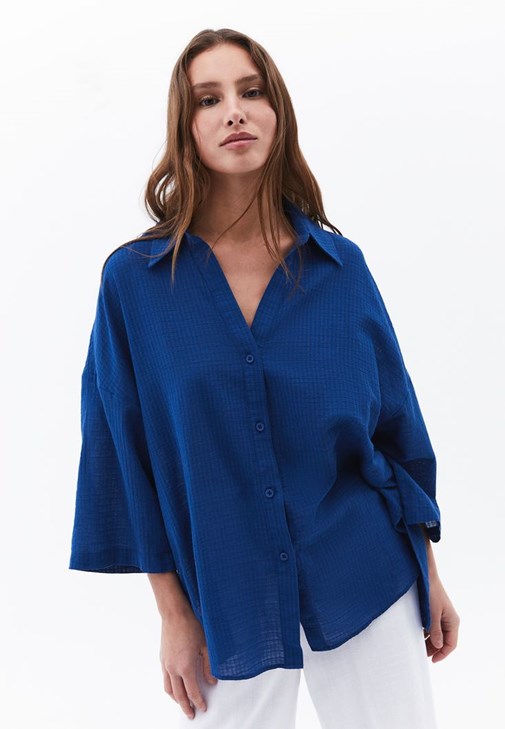 Keten Gömlek ve Keten Wide-Leg Pantolon Kombini