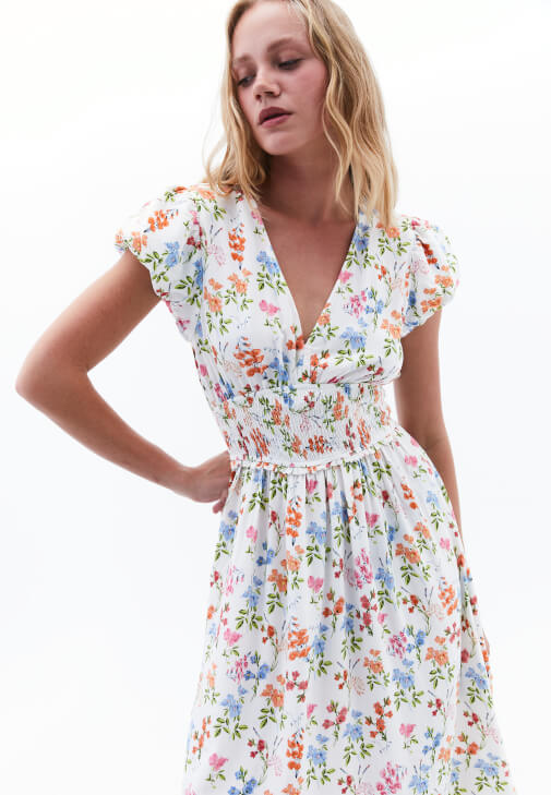 Keten Karışımlı Uzun Elbise ve Babet Kombini