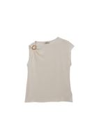 Keten Tokalı Tişört ve Keten Pantolon Kombini