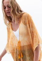 Bayan Sarı Desenli Kimono