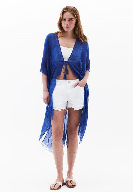 Basic Kimono ve Ultra Yüksek Bel Şort Kombini