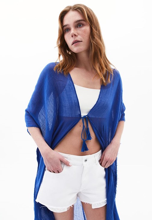 Basic Kimono ve Ultra Yüksek Bel Şort Kombini