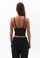 Bayan Siyah Biye Detaylı Dantelli Bralet