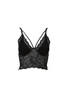 Bayan Siyah Biye Detaylı Dantelli Bralet