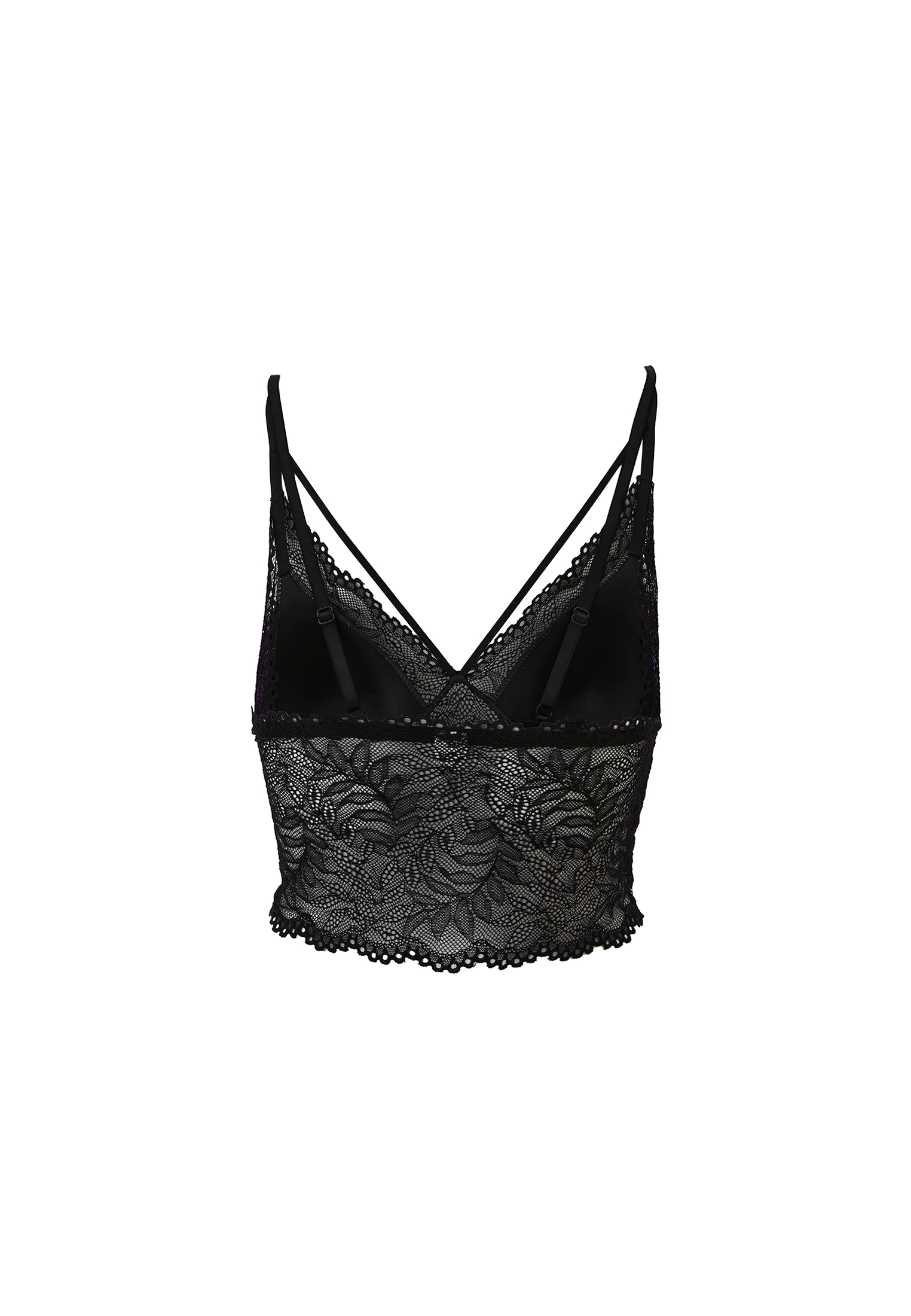 Siyah Biye Detaylı Dantelli Bralet
