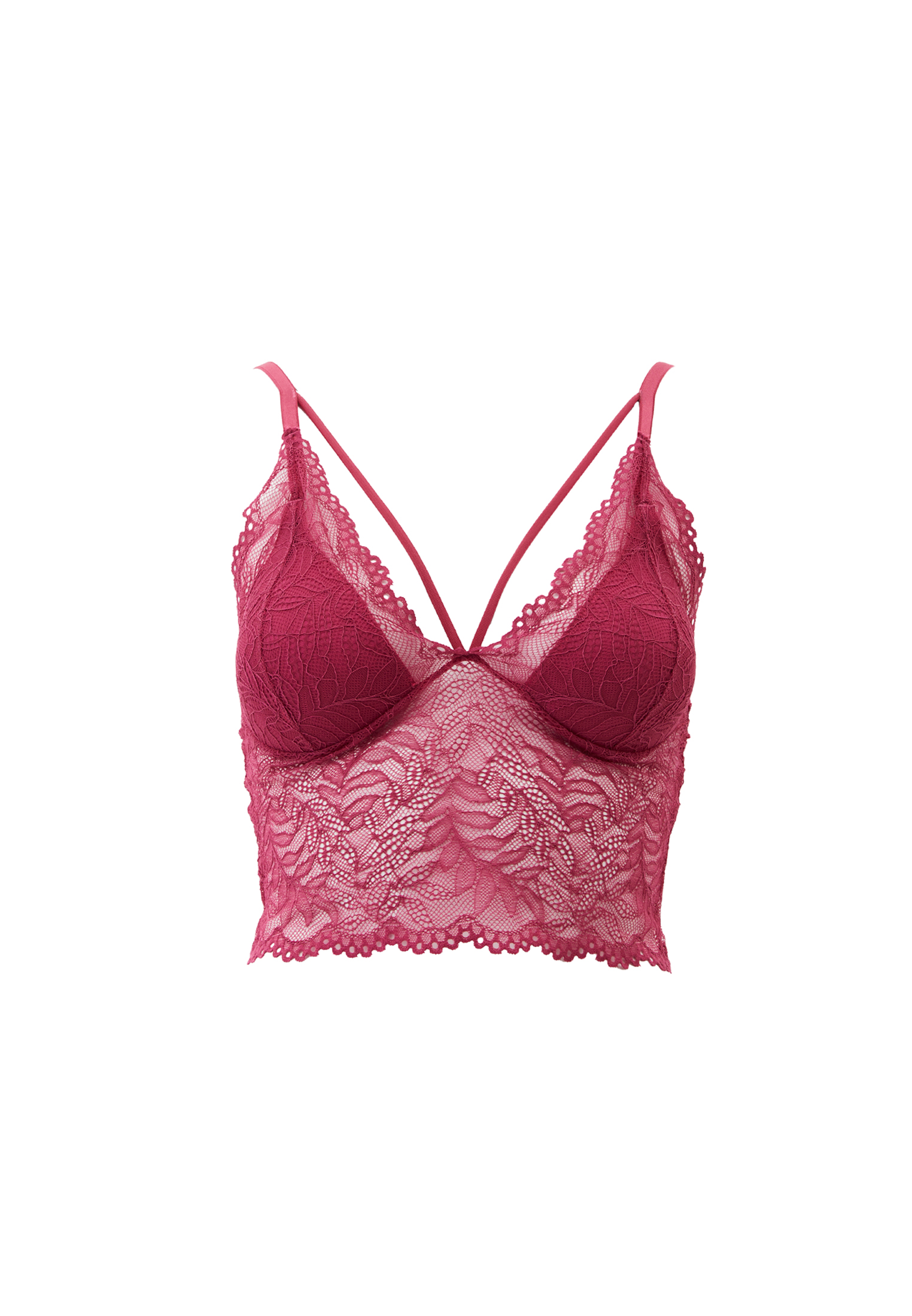 Pembe Biye Detaylı Dantelli Bralet