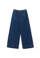 Bayan Mavi Yüksek Bel Wide-Leg Pantolon