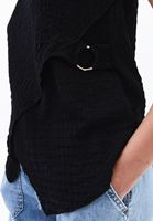 Bayan Siyah Modal Aksesuar Detaylı Bluz