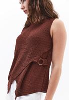 Bayan Kahverengi Modal Aksesuar Detaylı Bluz