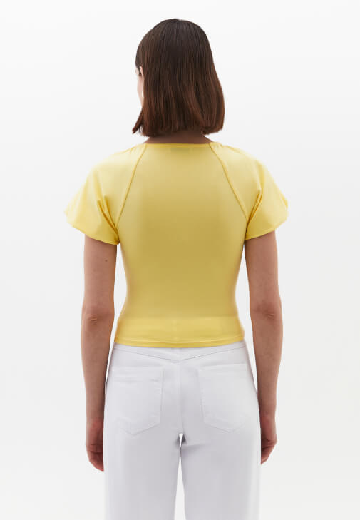 Modal Büzgülü Bluz ve Wide-Leg Pantolon Kombini