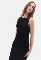 Women Black Maxi Dress with Pleated Details