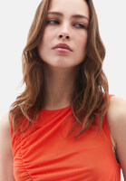 Women Orange Maxi Dress with Pleated Details