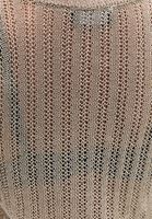 Women Beige Crew Neck Hemstiched Tank