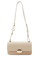 Women Cream Shoulder bag with buckle and strap details
