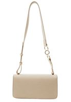 Women Cream Shoulder bag with buckle and strap details