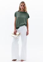 Bayan Yeşil Modal Bot Yaka Tişört