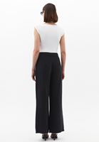 Bayan Siyah Modal Straight-Fit Pantolon