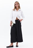 Women Black Modal High-Waisted Culotte Pants