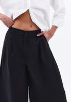 Women Black Modal High-Waisted Culotte Pants