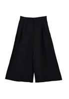 Women Black Modal High-Waisted Culotte Pants