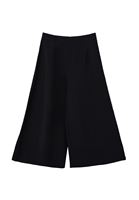 Women Black Modal High-Waisted Culotte Pants
