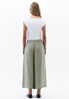 Women Green Modal High-Waisted Culotte Pants