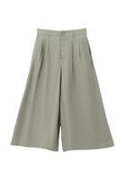 Women Green Modal High-Waisted Culotte Pants