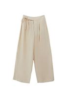 Bayan Krem Modal Ultra Yüksek Bel Straight-Fit Pantolon