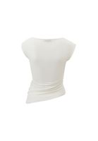 Bayan Krem Modal Burgu Detaylı Bluz